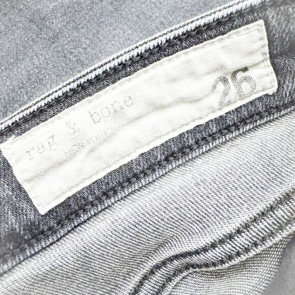 Rag & Bone Nina High-Rise Ankle Cigarette Gray Wash Charcoal Denim Jeans Size 26 - Picture 6 of 9